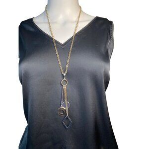 Chico's Women's Mixed Metal Dangling Modern Art Statement Necklace